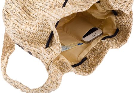 Słomiany worek beżowo-niebieski Cavaldi BAG-LB-06 CREAM - zdjęcie 2