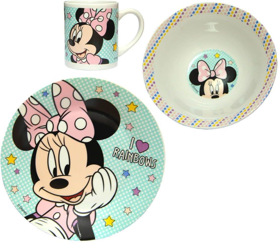 Disney Minnie Mouse Myszka Zestaw Ceramiczny Talerz Miska Kubek Ceny