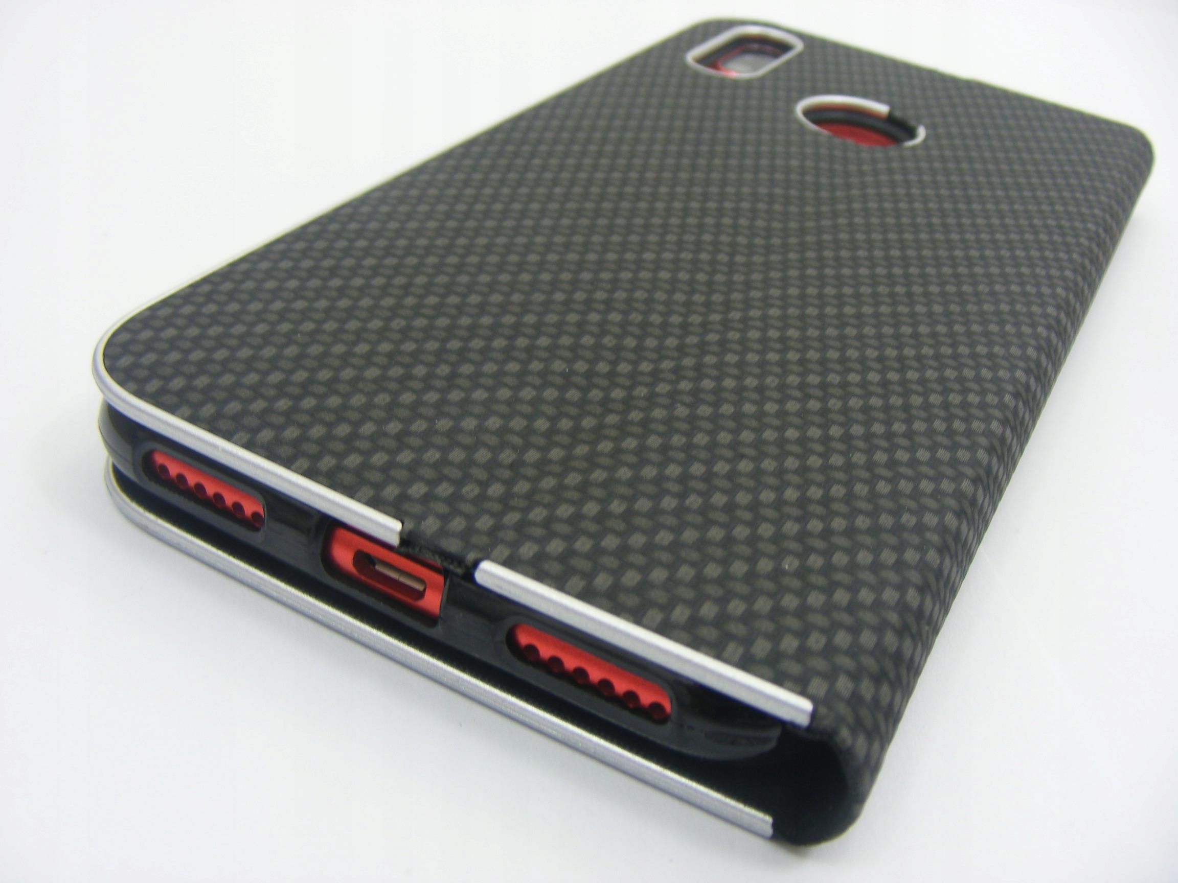 SMART VENNUS NA BOK CARBON Do Huawei DUB L21 Czarn Etui Na Telefon