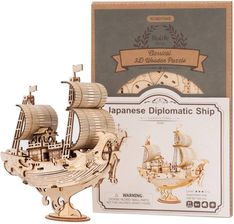 Zdjęcie Robotime Technology Suzhou Co.,LtdDrewniany Model Puzzle 3D Japoński Statek Dyplomatyczny - Sieradz