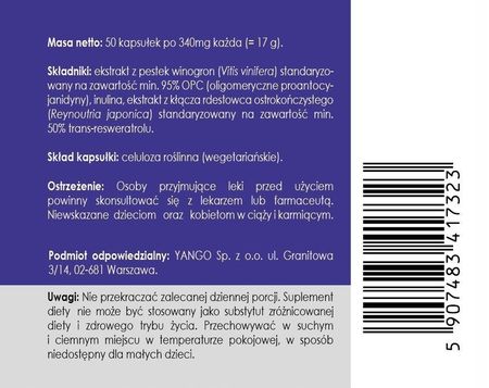 Panaseus OPC + Resweratrol - 50 kaps - zdjęcie 3