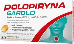 Polopiryna Gardło 16 pastylek do ssania