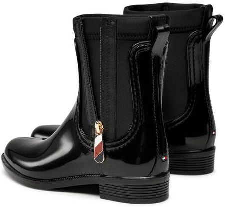 Tommy Hilfiger Kalosze Corporate Zipper Rainboot Fw0Fw06000 Czarny - zdjęcie 3