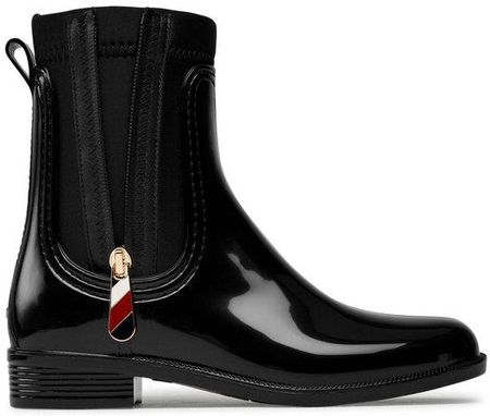 Tommy Hilfiger Kalosze Corporate Zipper Rainboot Fw0Fw06000 Czarny - zdjęcie 4