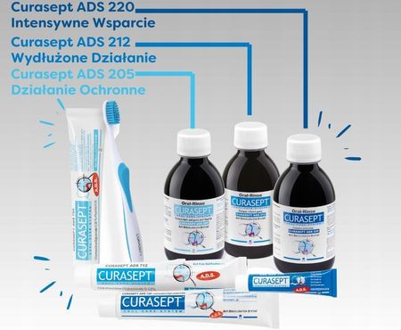 CURASEPT ADS 205 - Płyn do płukania jamy ustnej z chlorheksydyną 0.05% i fluorem 200ml - zdjęcie 2