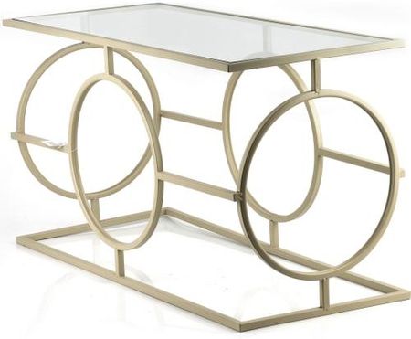 Affek Design Metalowy Stół Stoliczek Stolik Kawowy Ze Szklanym Blatem Ceddric Beige (HTOP6250) - zdjęcie 2