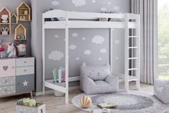 Drewniane MW łóżko na antresoli 160x80cm / wysokość 160cm kolor biały