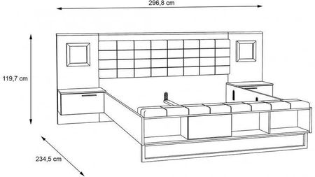Forte Łóżko 180X200 Z Szafkami Jakobina Jkbl1181B 79141 - zdjęcie 3