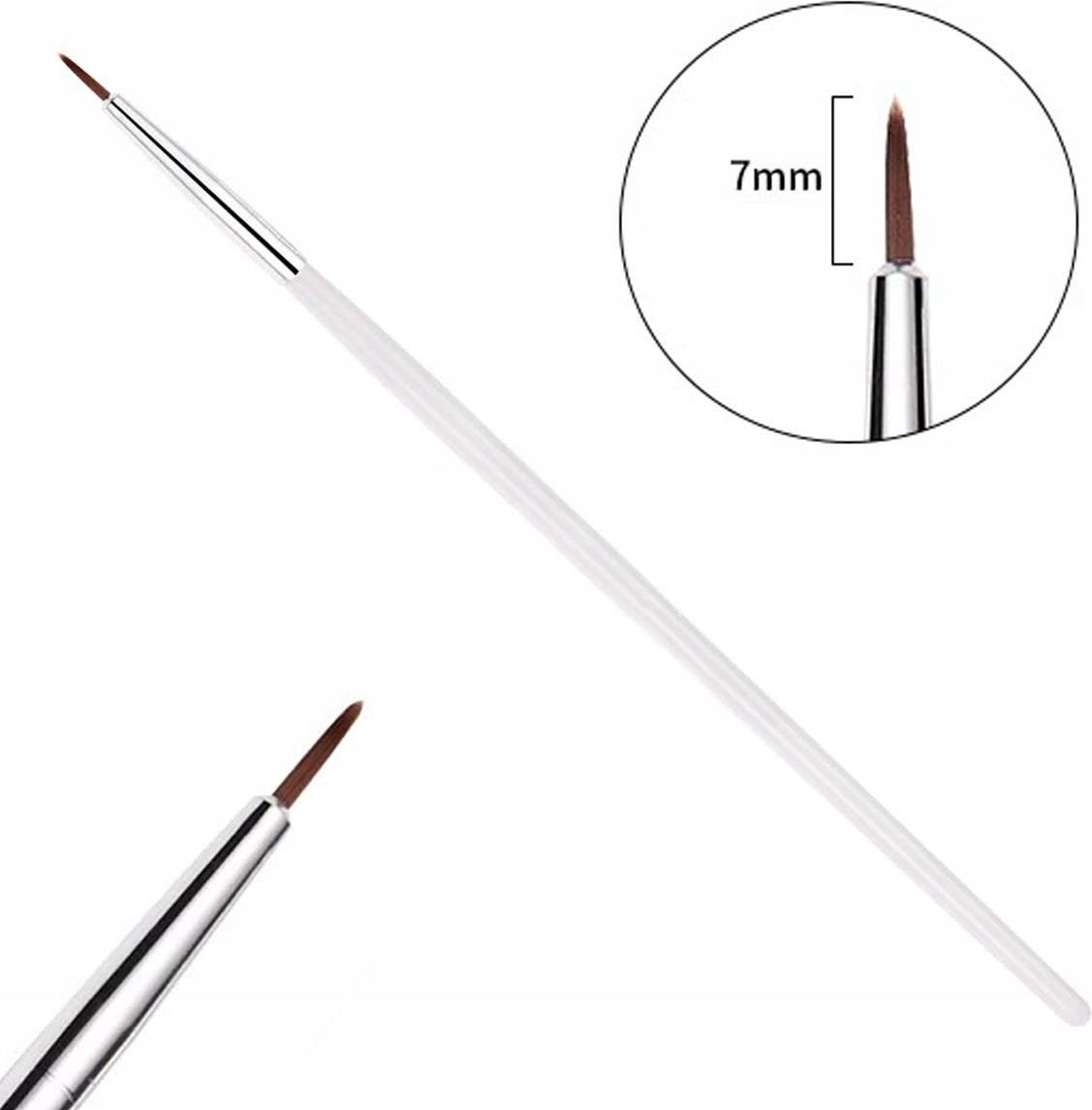Zdjęcie Pędzelek Do Zdobień Nail Art Brush 00 7mm biały - Aleksandrów Łódzki