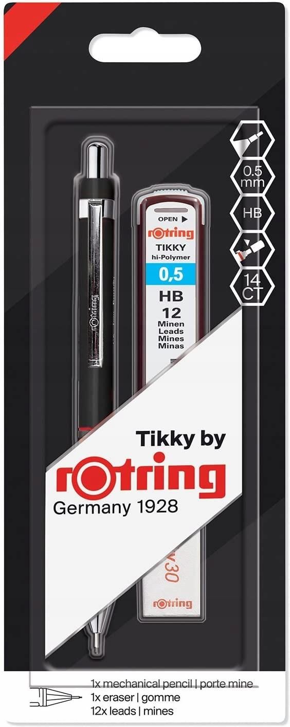 Zdjęcie Rotring Ołówek Automatyczny Tikky Czarny Zestaw Z Grafitami I Gumką 1904817 - Wojkowice