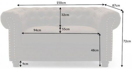 Invicta Interior Sofa Chesterfield Ii 2 Osobowa 150Cm Vintage Brąz 40653 3555 - zdjęcie 4