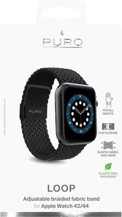 Puro Loop Band - Pleciony pasek do Apple Watch 42/44/45 mm (czarny) (AW44LOOPBLK) - zdjęcie 3