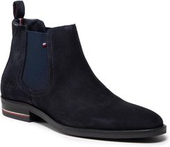 Tommy Hilfiger Sztyblety Signature Hilfiger Suede Chelsea Fm0Fm03795