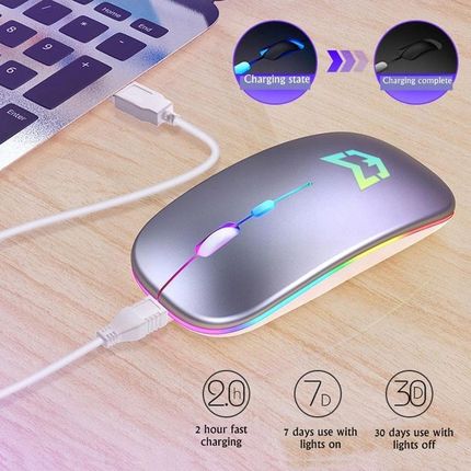 Mobilari Mysz Bezprzewodowa A2 Czarna Ładowana Usb (M444015BK) - zdjęcie 4