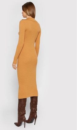 Yas Sukienka Dzianinowa Cilla 26026459 Żółty Slim Fit - zdjęcie 2