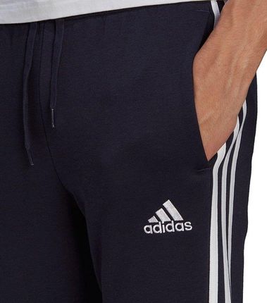 Spodnie męskie adidas Essentials Fleece Tapered Cuff 3-Band Pants granatowe GK8823 - zdjęcie 6