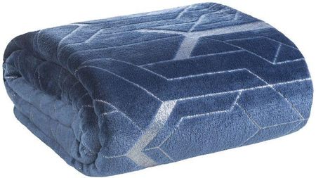Eurofirany Koc 150 x 200 Flanelowy Ginko4 Niebieski - zdjęcie 2