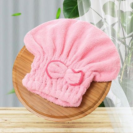 Aptel RĘCZNIK CZEPEK DO WŁOSÓW CHŁONNY ROZM, UNIWERSALNY 24x9cm różowy (BQ22B) - zdjęcie 3