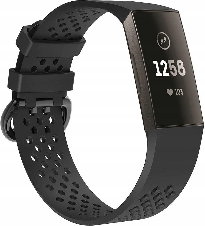 Fitbit Charge 3 Pasek miękki mocny M L Czarny 7950514344 Opinie i