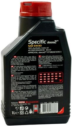 Motul Specific Dexos 2 5W30 1l - zdjęcie 2