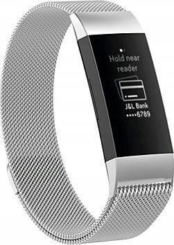 Ismart Fitbit Charge Pasek Opaska Bransoleta Srebrna S