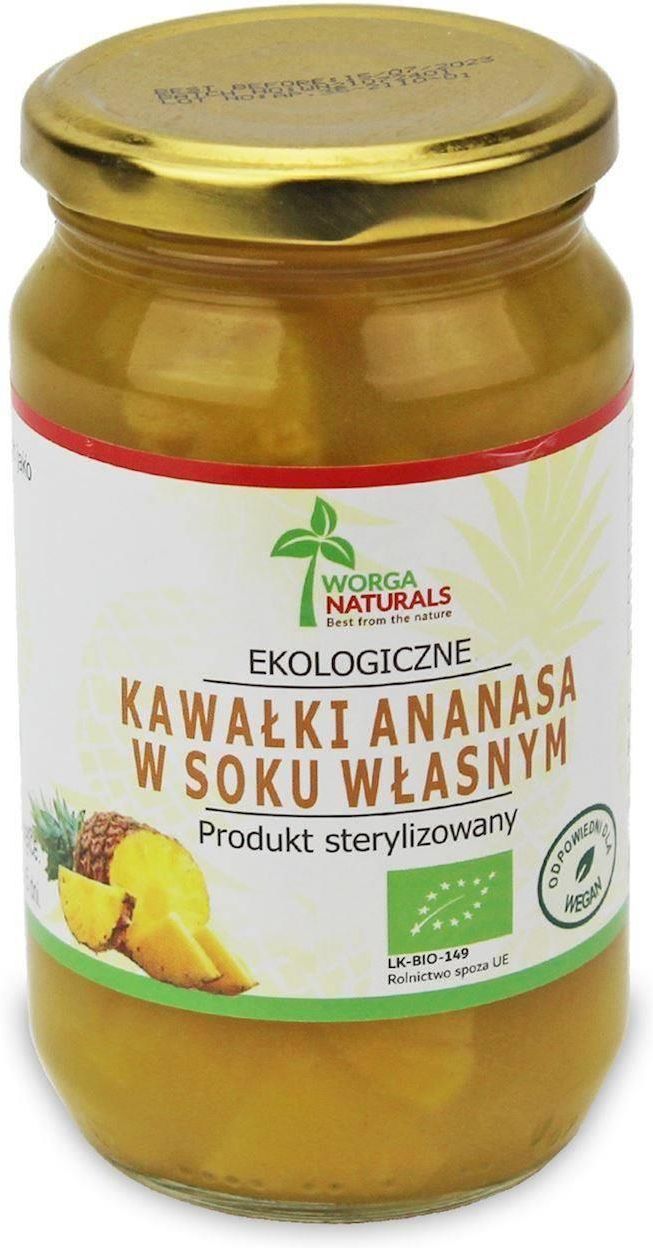 Worga Naturals Ananas Kawałki W Soku Własnym Bio 350g 200 Słoik Ceny