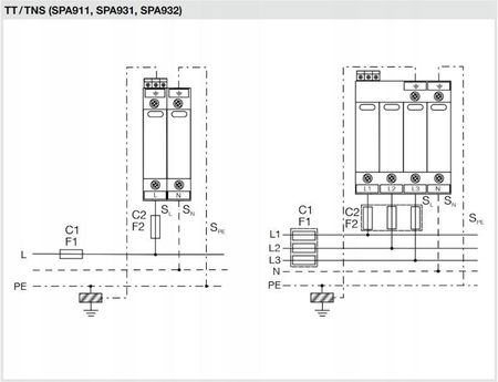 Hager Ogranicznik Przepięć 4P T1 T2 Mov Sieć Tn-S/Tt Iimp50 Ka In=50Ka Up1,2Kv Styk Klasa B+C - zdjęcie 2