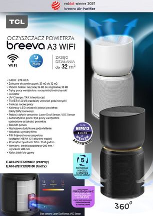 Oczyszczacz powietrza TCL Breeva A3 Black - zdjęcie 5