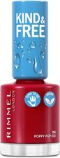 Zdjęcie Rimmel Kind & Free Lakier Do Paznokci 156 Poppy Pop Red Wegański 34g - Gołdap