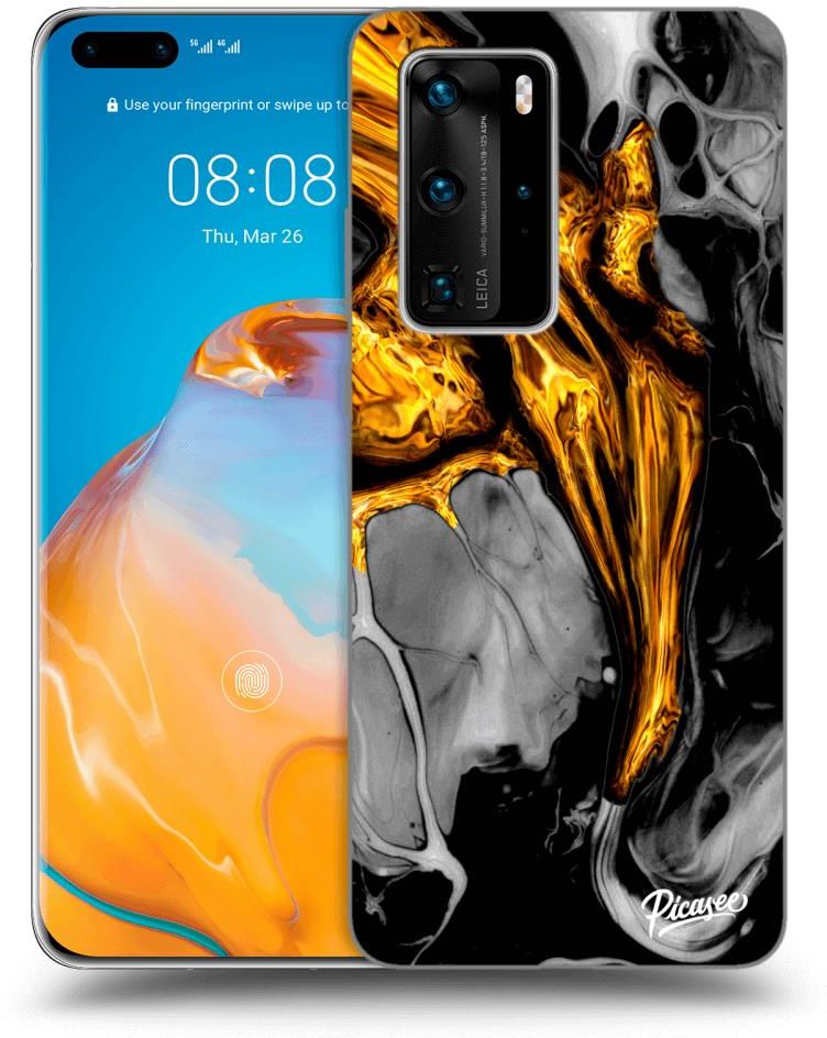 Silikonowe Czarne Etui Na Huawei P Pro Black Gold Etui Na Telefon