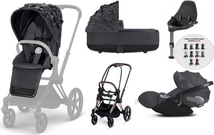 Wózek Cybex Platinum Priam 2 0 Dream Grey Simply Flowers Głęboko