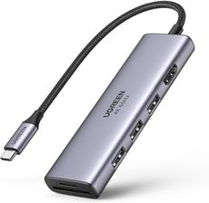 UGREEN ADAPTER 5W1 CM511 HUB USB-C DO 3 PORTÓW USB3.0 + HDMI + TF/SD (SZARY)