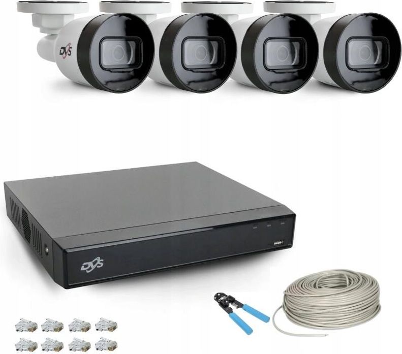 Zestaw Do Monitoringu DVS MONITORING IP 4 KAMERY 4MPX Z POE IR30