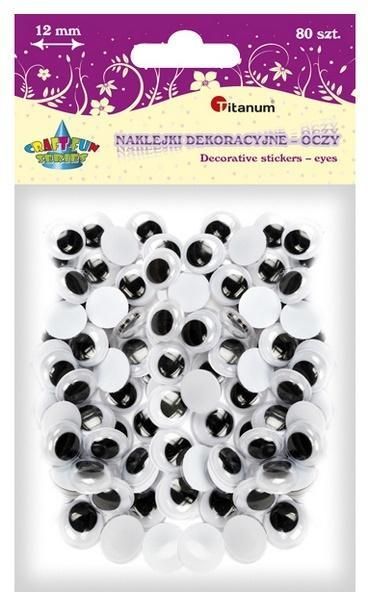 Zdjęcie Titanum Oczy Samoprzylepne Bez Rzęs 12Mm Okrągłe 80Szt - Tuchola
