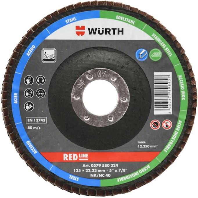 Tarcza tnąca WURTH Tracze Lamelowa D125 G40 RED LINE 0579580324