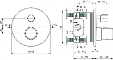 Ideal Standard Ceratherm T100 Magnetyczny Szary (A5813A5) - zdjęcie 2