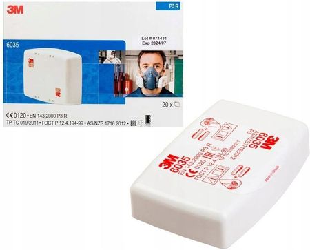 3M Filtr Przeciwpyłowy 6035 P3 Komplet 2 Sztuki Fv - zdjęcie 2