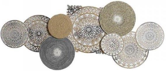 Dkd Home Decor Dekoracja Cienna Metal Mandala W Kno Drewno Mdf X