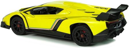 Leantoys Auto Zdalnie Sterowane Lamborghini Veneno Żółte 2,4 G Pilot Kierownica Dźwięk Światła - zdjęcie 2