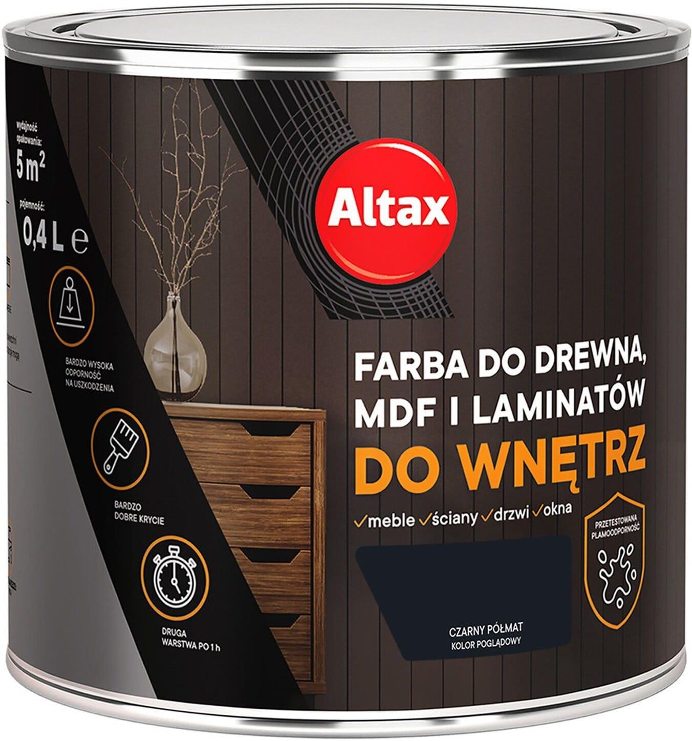 Farba Altax Farba Do Drewna Do Wnętrz Czarny 400 Ml Opinie i ceny na