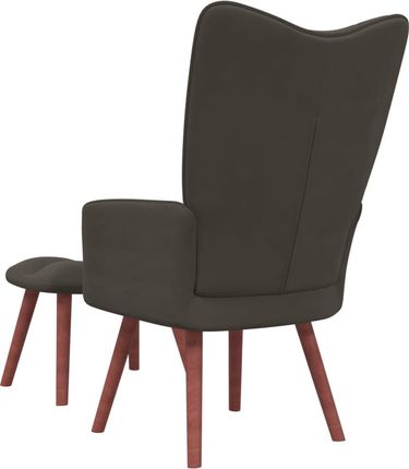 vidaXL Fotel Z Podnóżkiem Ciemnoszary Obity Aksamitem 13452-328063 - zdjęcie 4