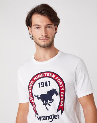 MĘSKI T-SHIRT WRANGLER SS AMERICANA TEE WHITE W7AGD3989 - zdjęcie 2