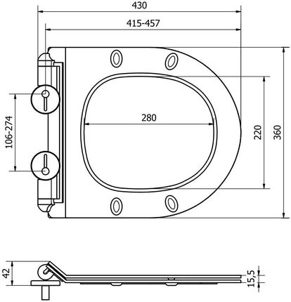 Mexen Slim Duroplast Biały 39010100 - zdjęcie 2