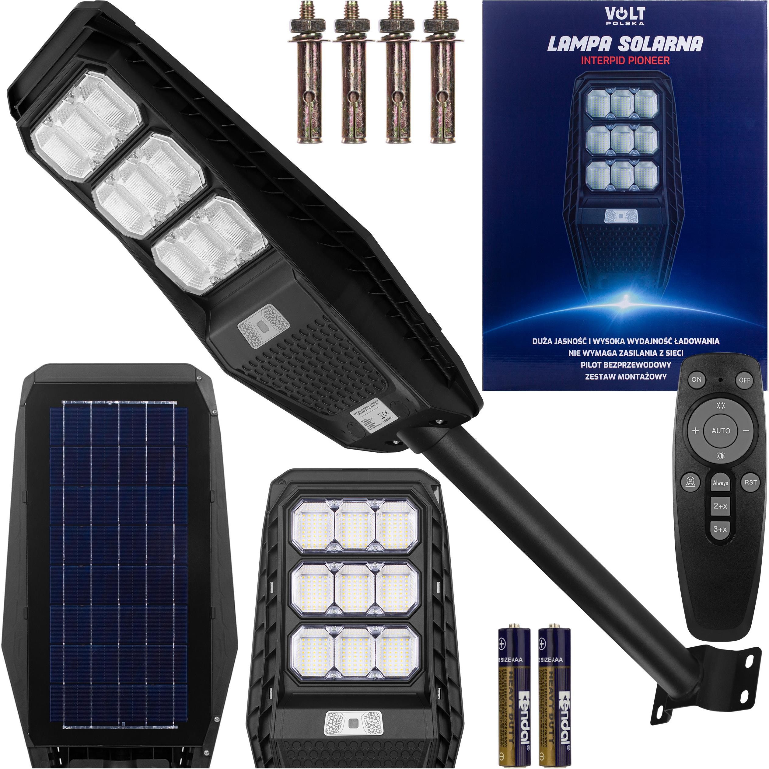 Lampa Solarna Pioneer 120W Panel Solarny 10W 12 000Mah Pilot I Czujnk