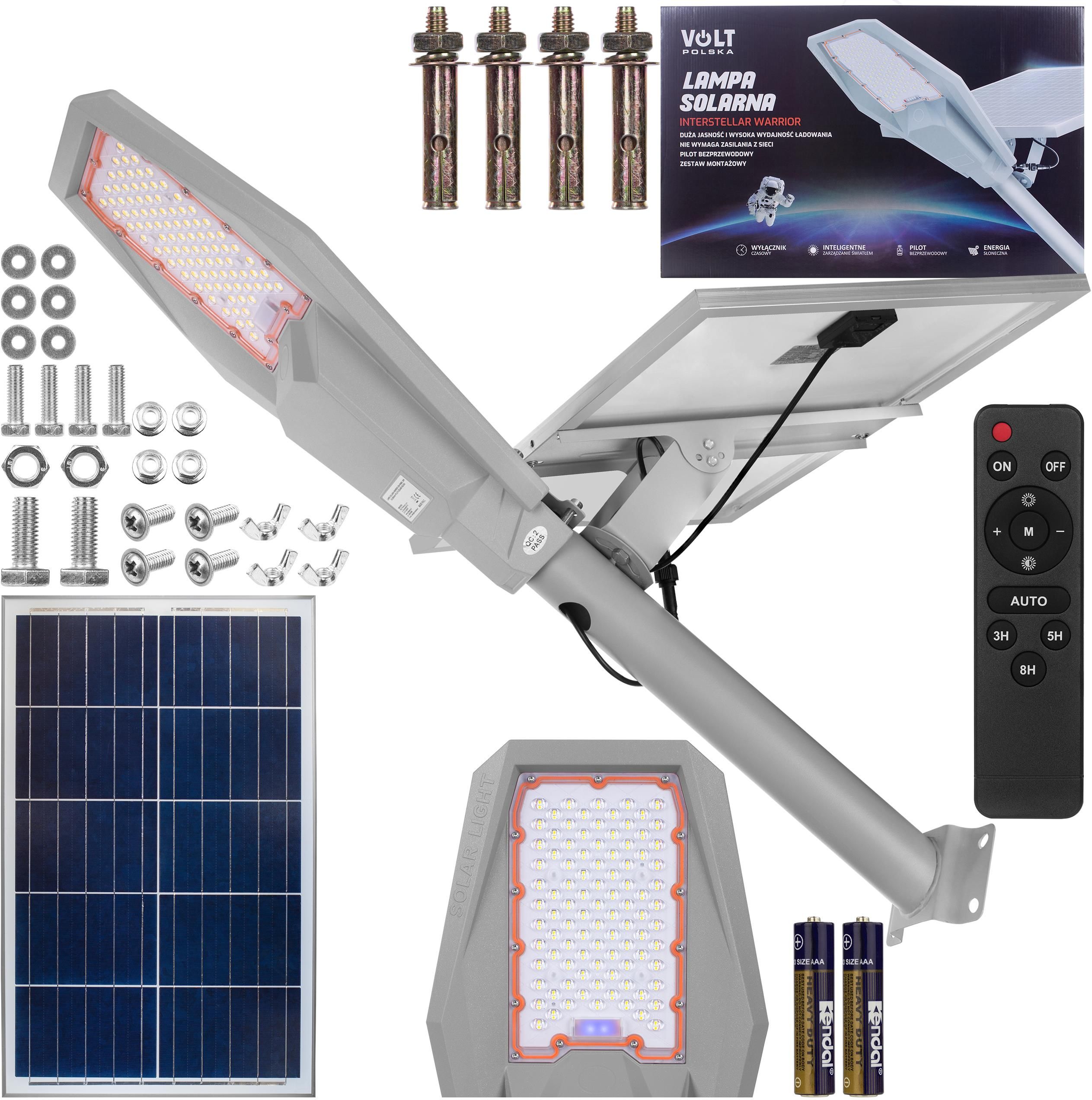 Lampa Solarna Warrior W Panel Solarny W Mah Pilot I Czujnk