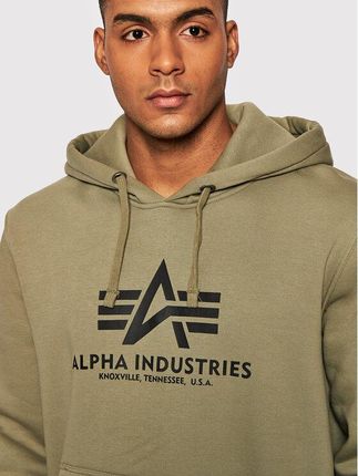 Alpha Industries Bluza Basic 178312 Zielony Regular Fit - zdjęcie 2