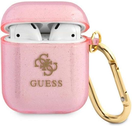 Akcesoria Audio Guess Gua2Ucg4Gp Airpods Cover Różowy Pink Glitter