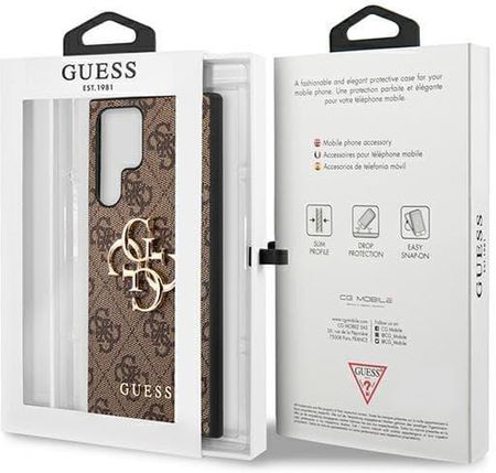 Guess Guhcs22L4Gmgbr S908 S22 Ultra Brązowy Hardcase 4G Big Metal - zdjęcie 4