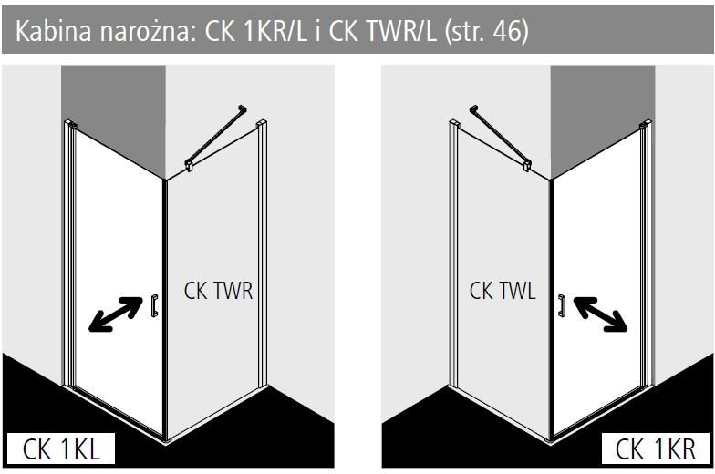 Drzwi Prysznicowe Kermi Cada XS 90Cm Prawe Srebro CK1KR09020VVK