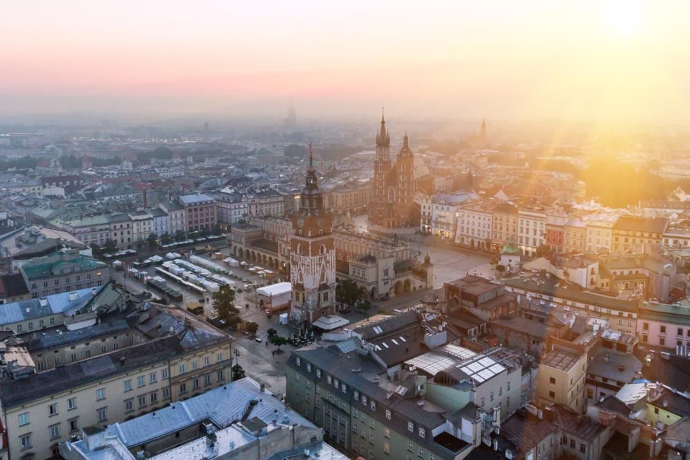 Fototapety Pl Widok Z Lotu Ptaka Wisła Kraków Budynki Słońce Opinie i